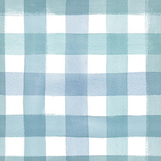 Watercolor Classic Gingham Blue Wallpaper⁠
