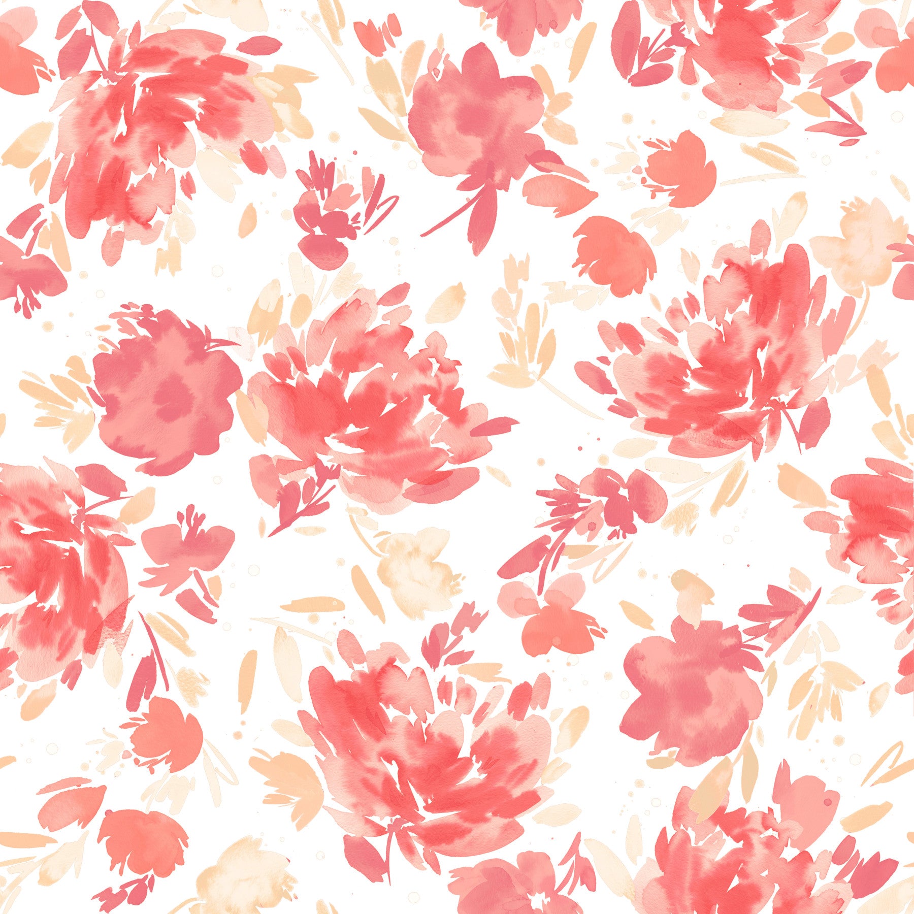 Watercolor Classy Roses Coral Peach Wallpaper⁠