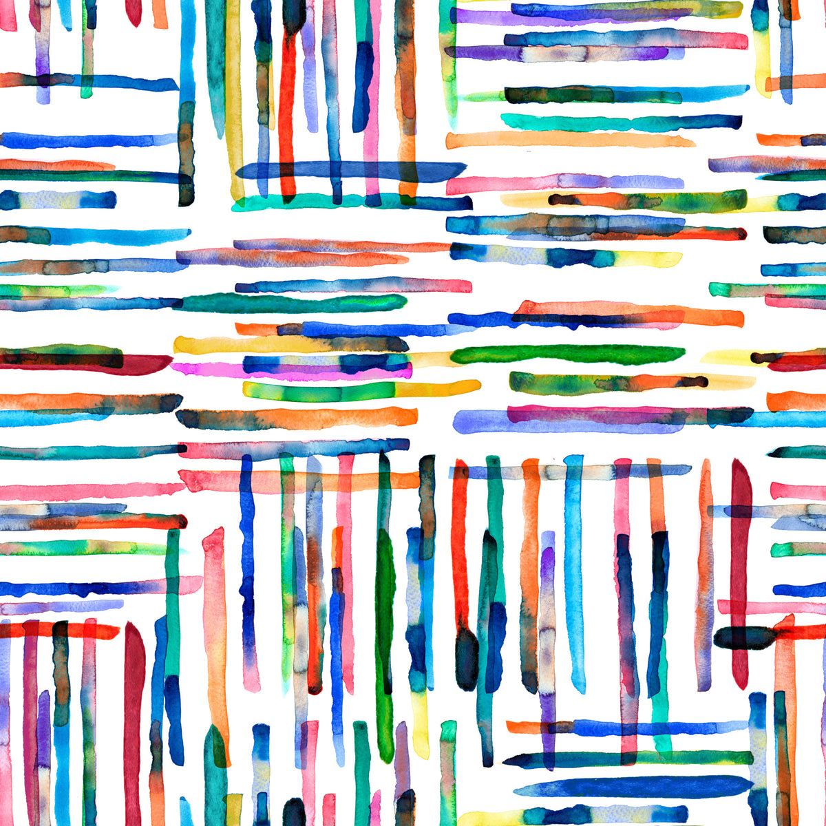Watercolor Stripes Tile Blue Wallpaper⁠ in your room