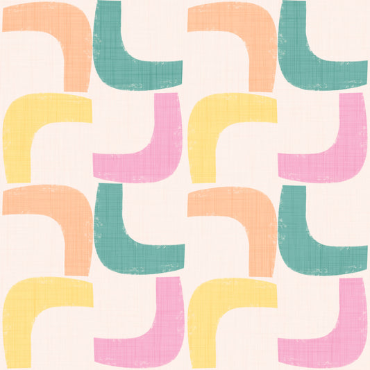 Pastel Retro Boomerang - Mid Century Modern Wallpaper⁠