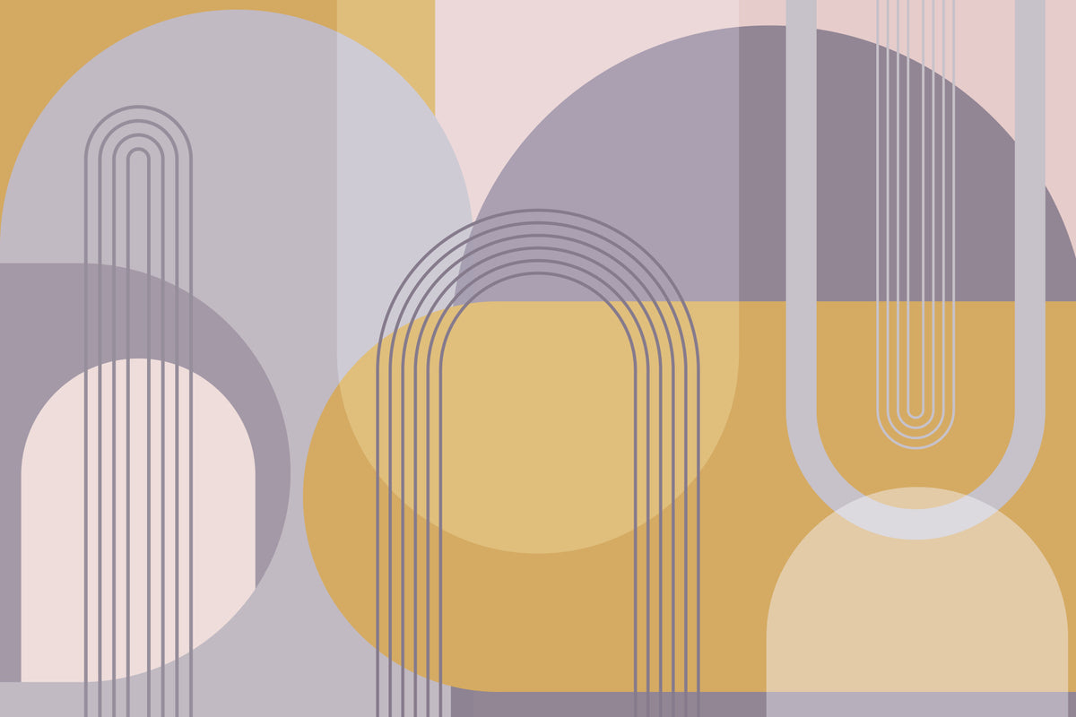 Mid-Century Modern Abstract Wall Mural in your room