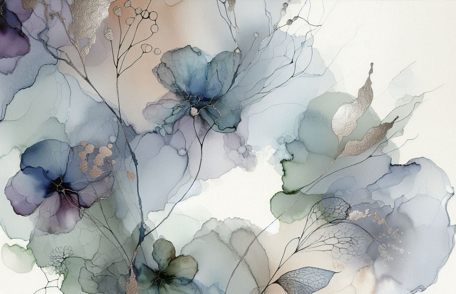 Soft Bloom Essence Wall Mural in your room — zoomed