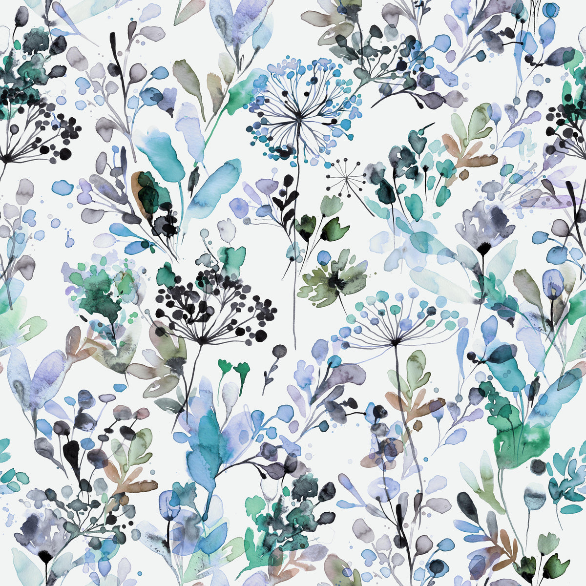 Wild Grasses Blue Wallpaper⁠ in your room — zoomed