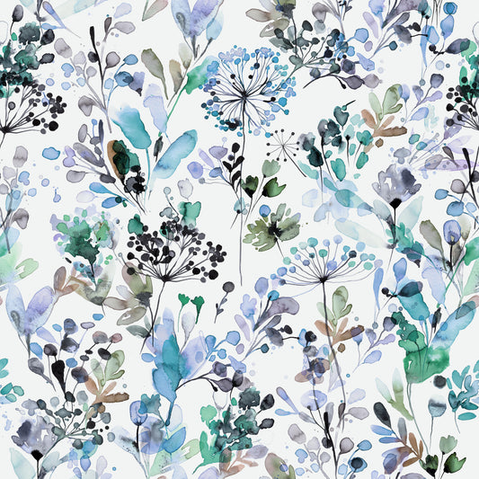 Wild Grasses Blue Wallpaper⁠