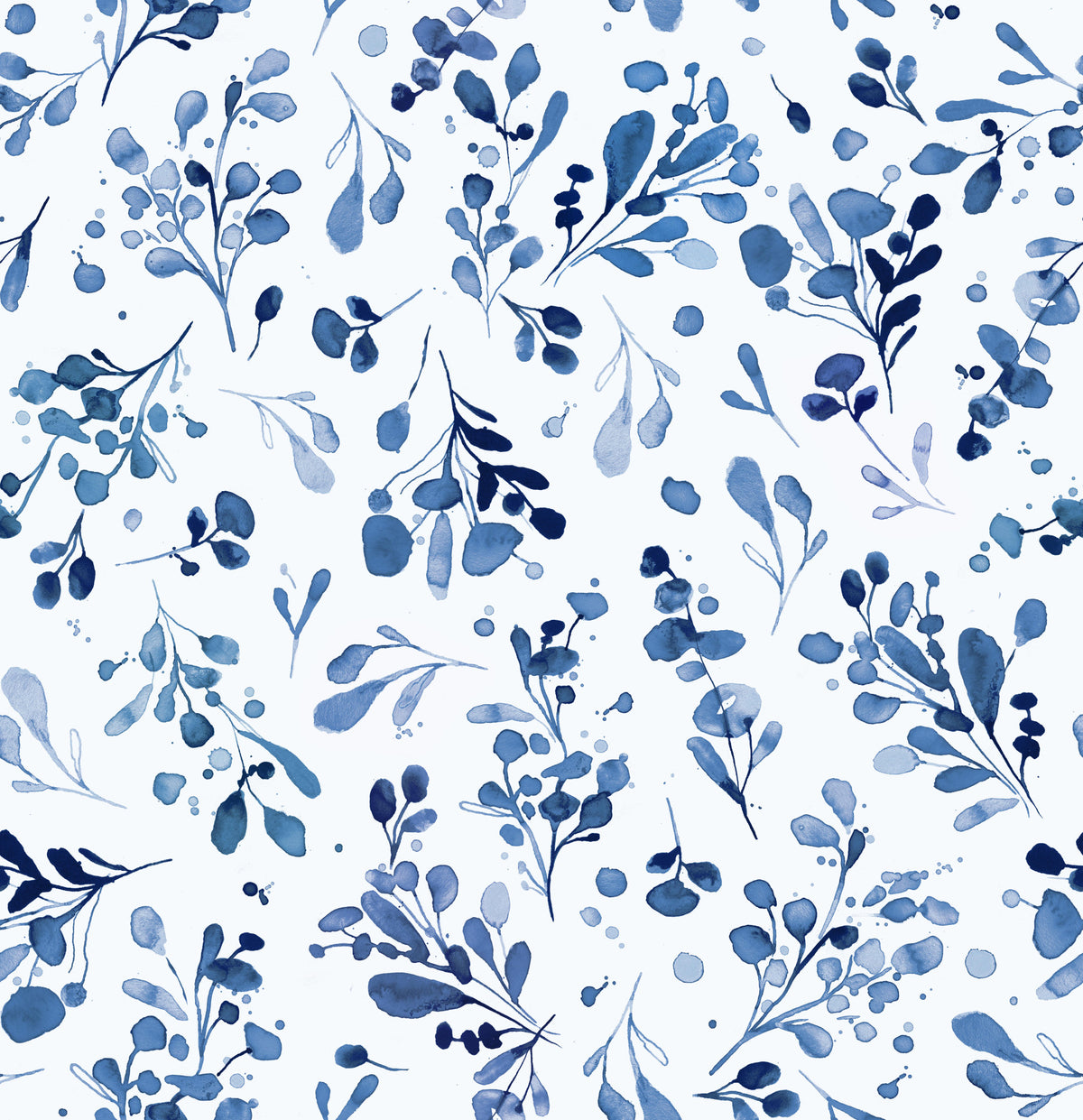 Wild Plants Botanical Nature Relaxing Blue Wallpaper⁠ in your room — zoomed