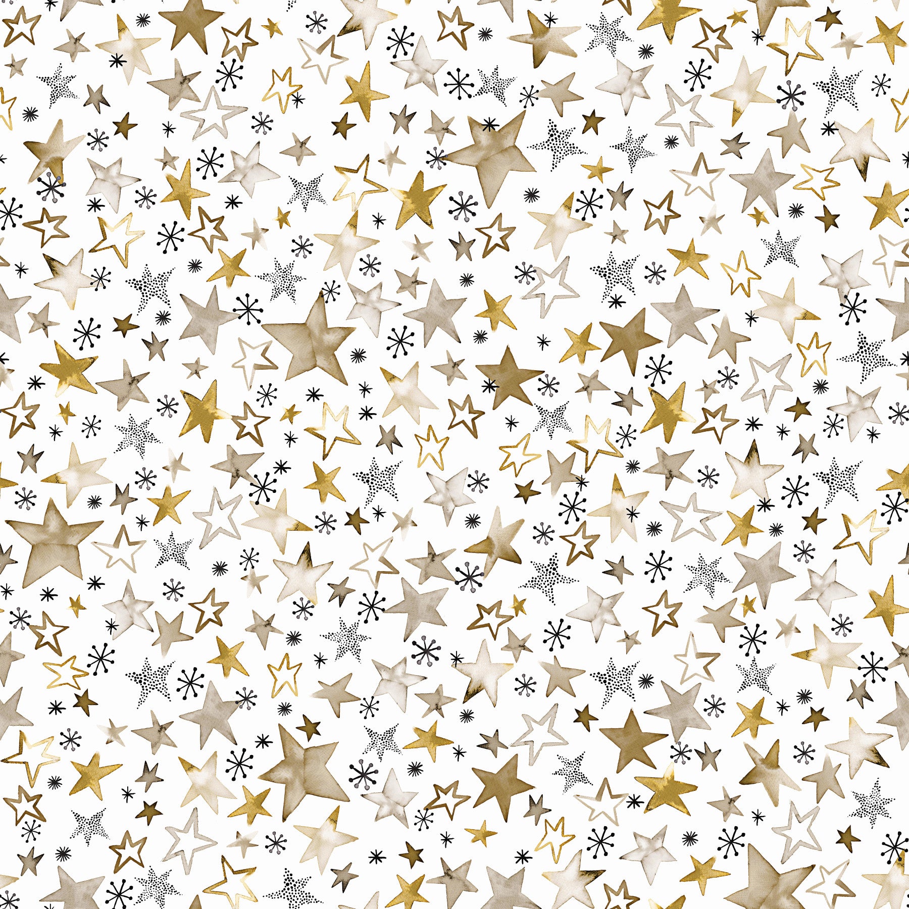 Winter Stars Gold Kids Wallpaper⁠