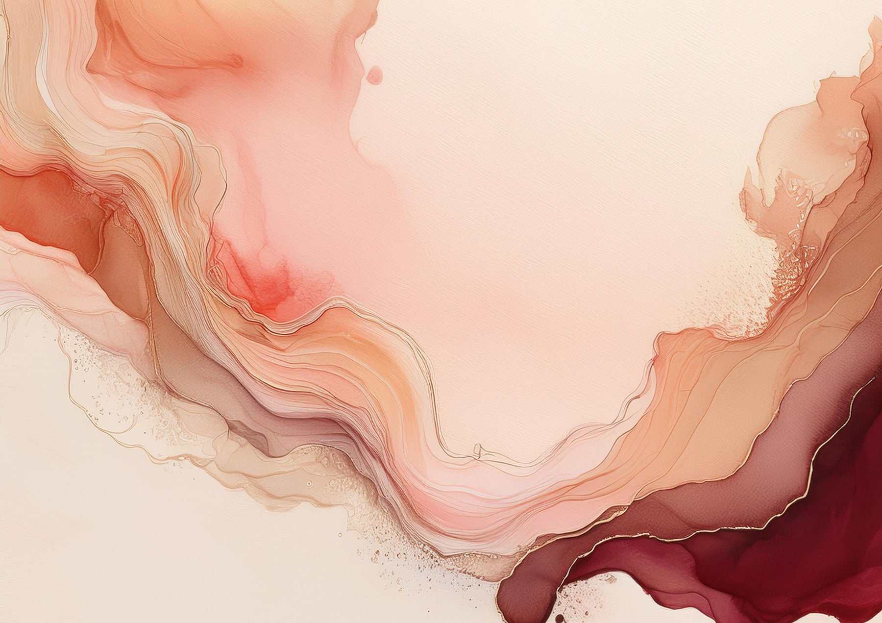 Flowing Coral Dreams Wall Mural in your room — zoomed