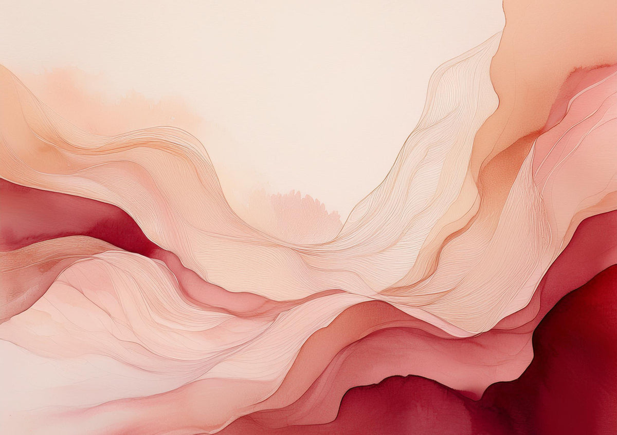 Serene Blush Waves Wall Mural in your room