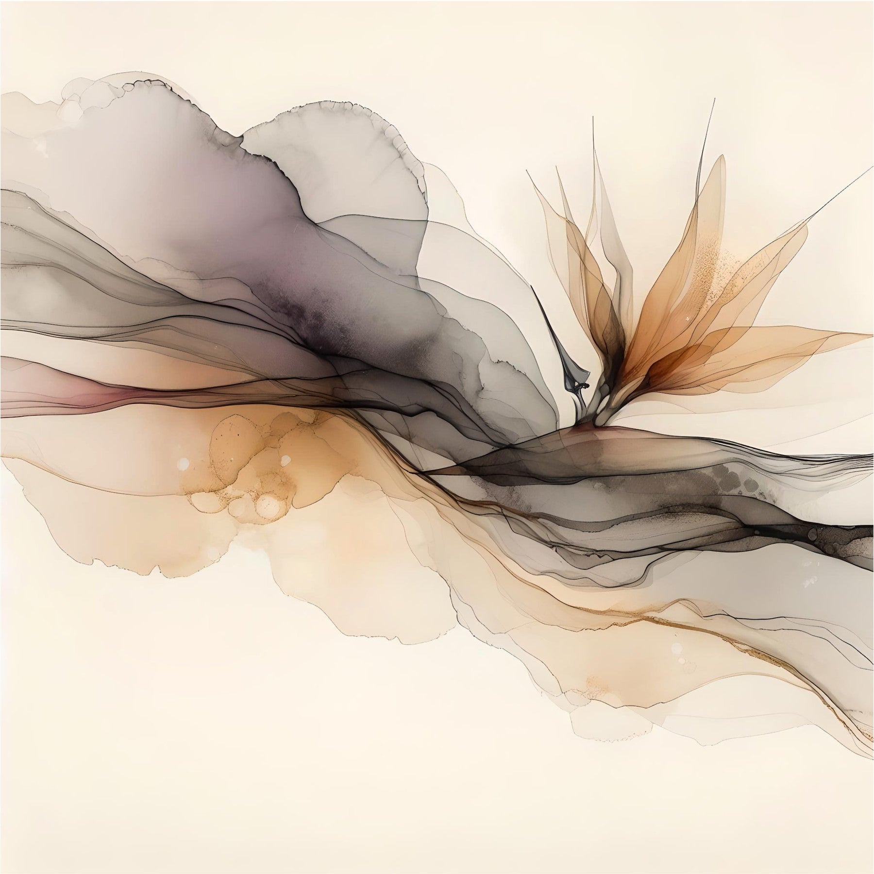 Ethereal Ink Flow Wall Mural