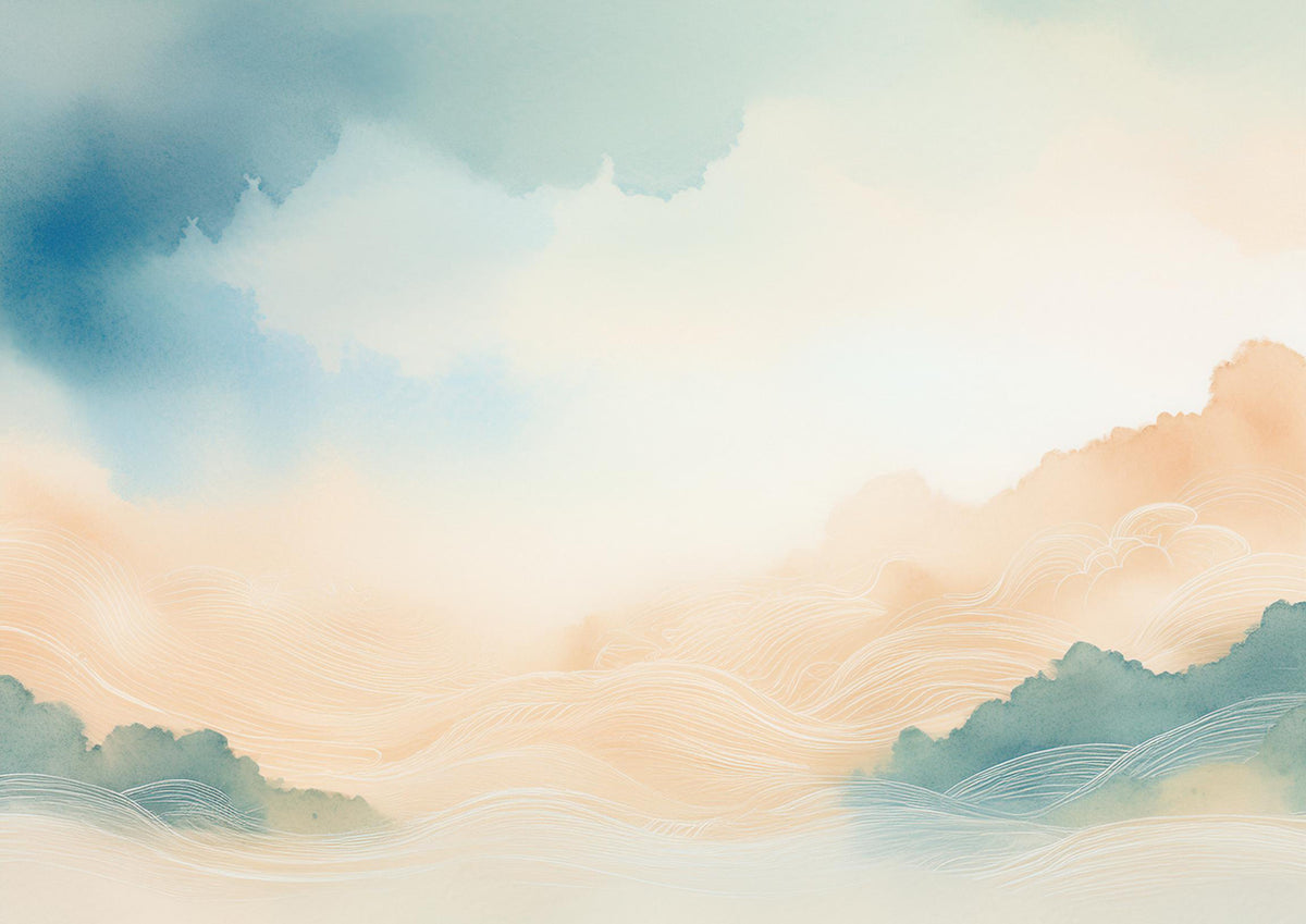 Ethereal Cloud Horizons Wall Mural in your room — zoomed