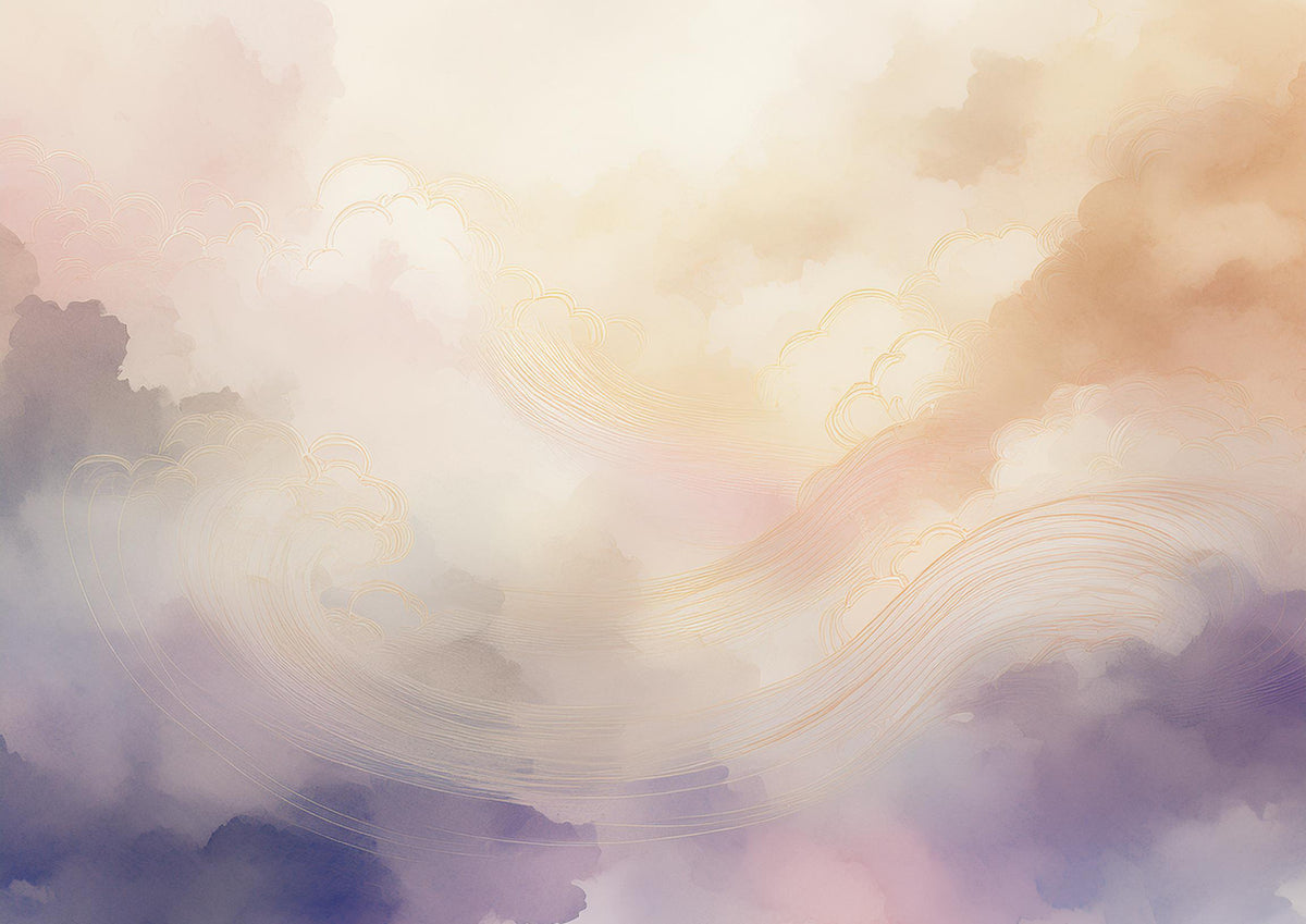 Gentle Aura Skies Wall Mural in your room — zoomed
