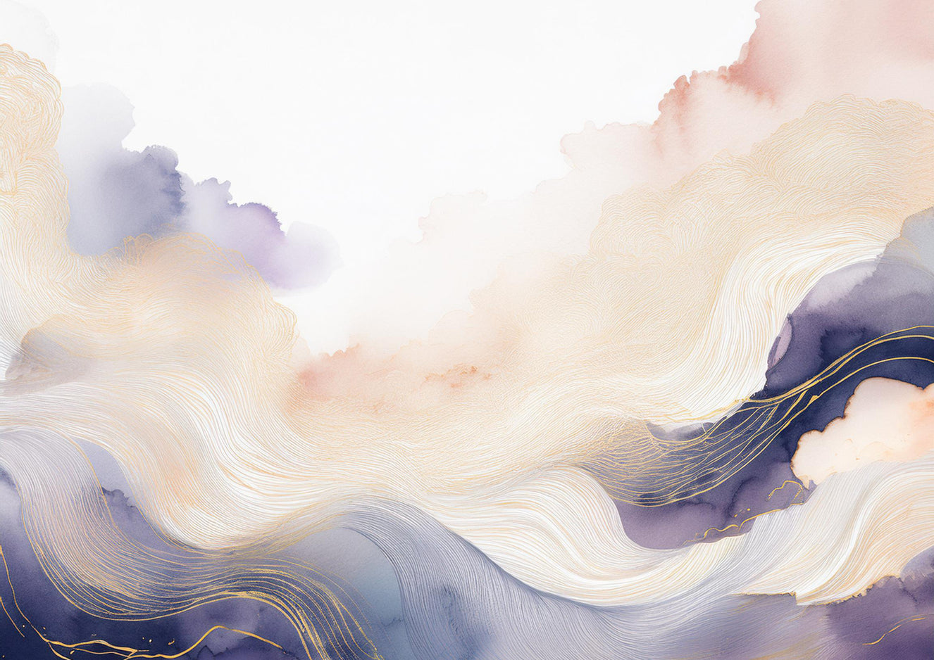 Lavender Cloud Forms Wall Mural