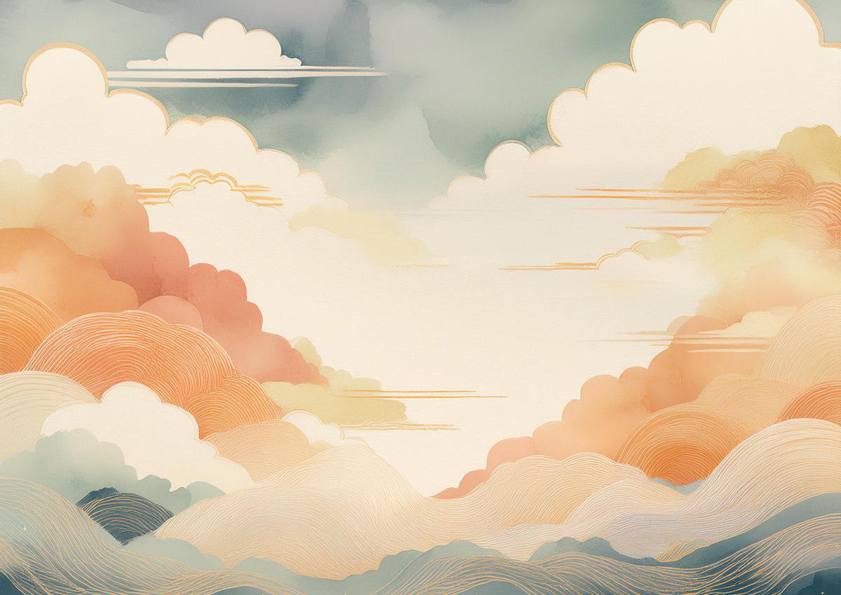 Zen Cloudscape Wall Mural in your room