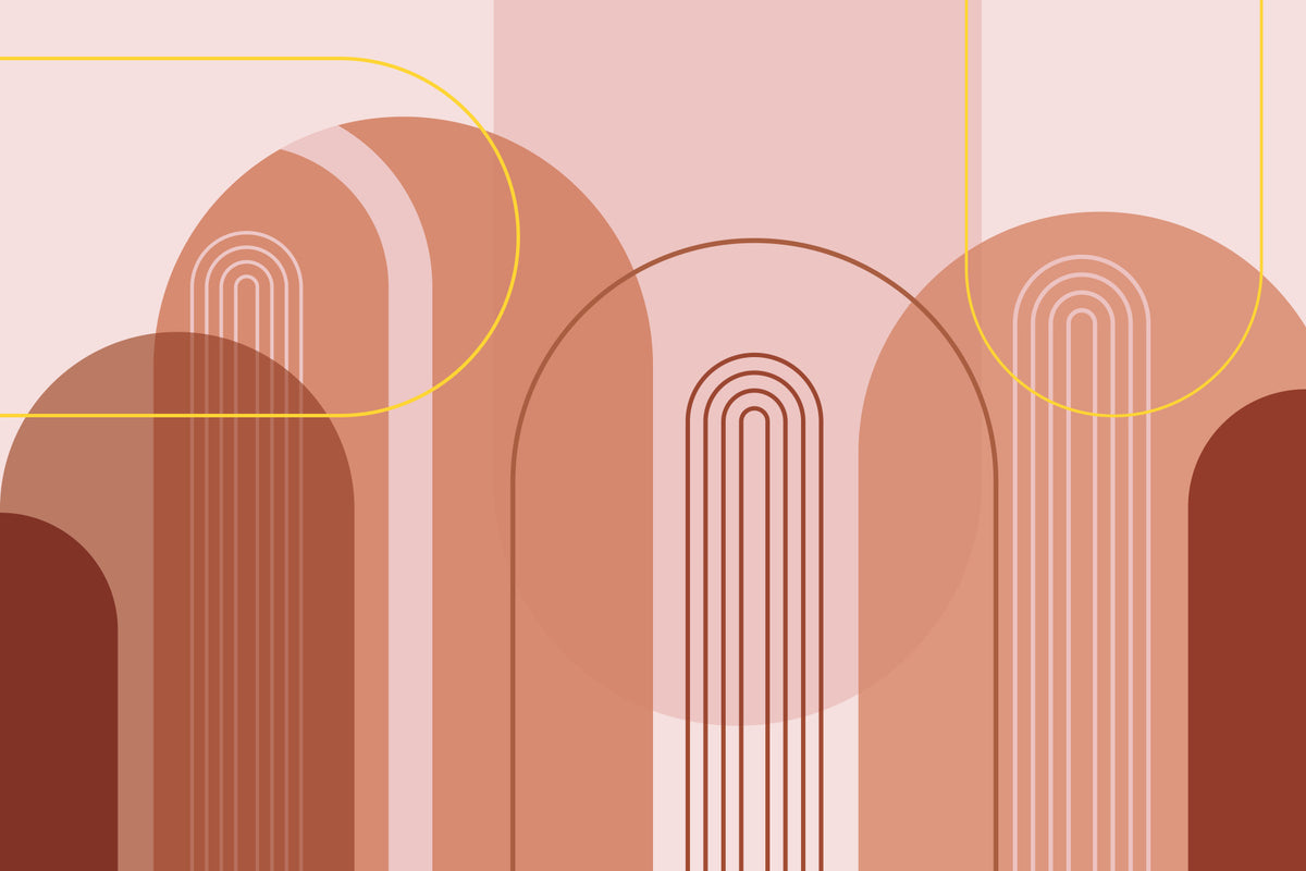 Modern Mid-Century Archways Wall Mural