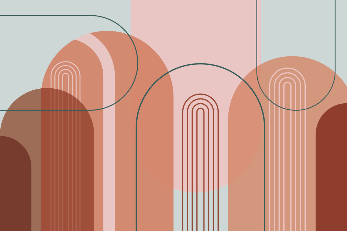 Modern Archways Wall Mural in your room — zoomed