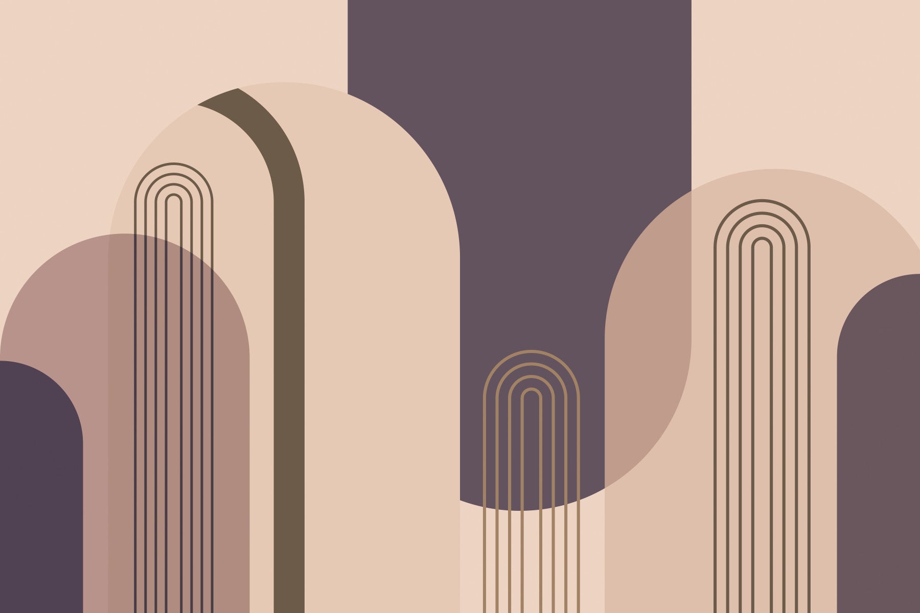 Mid Century Arches Wall Mural