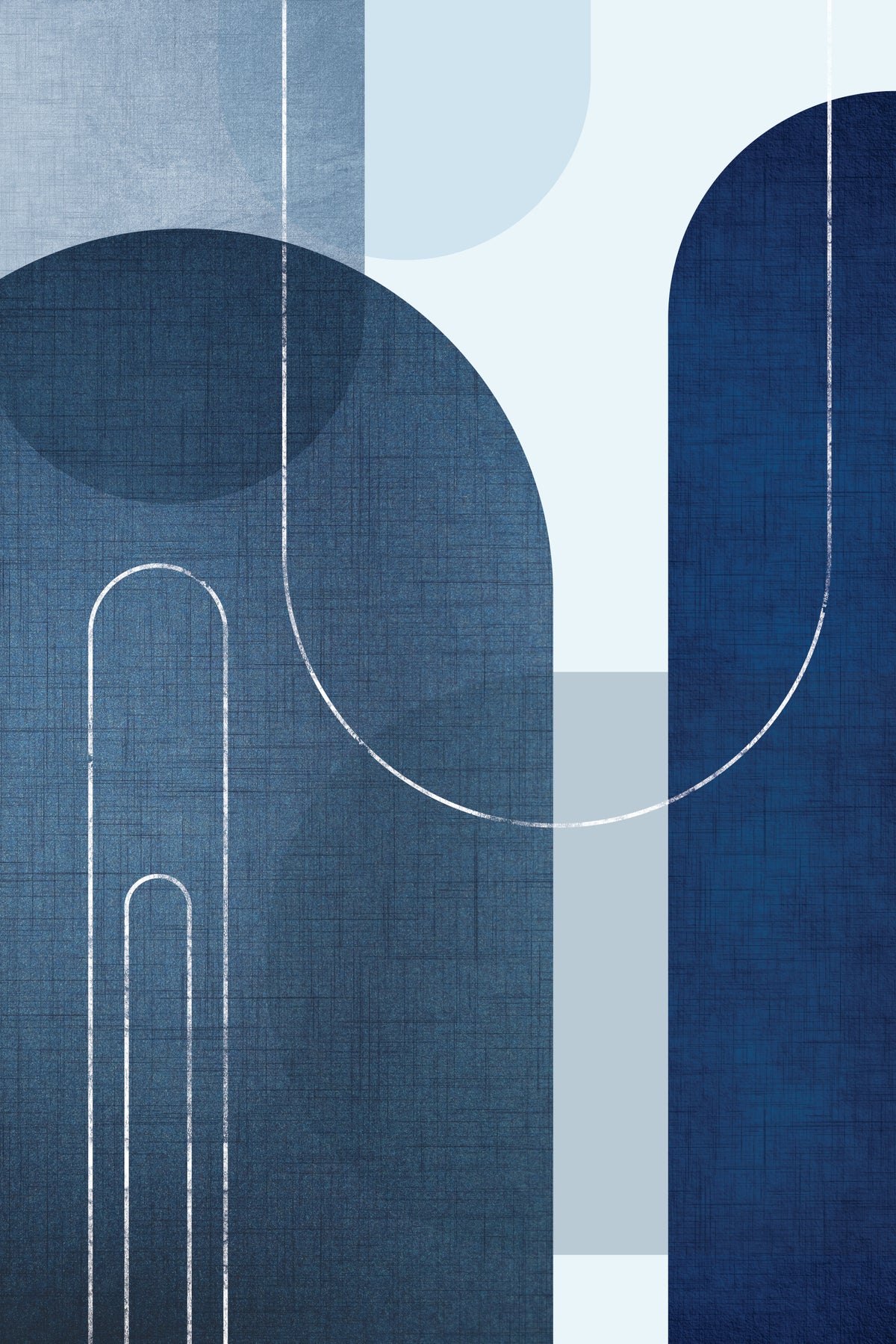 Mid Century Blue Linen 1 Wall Mural in your room