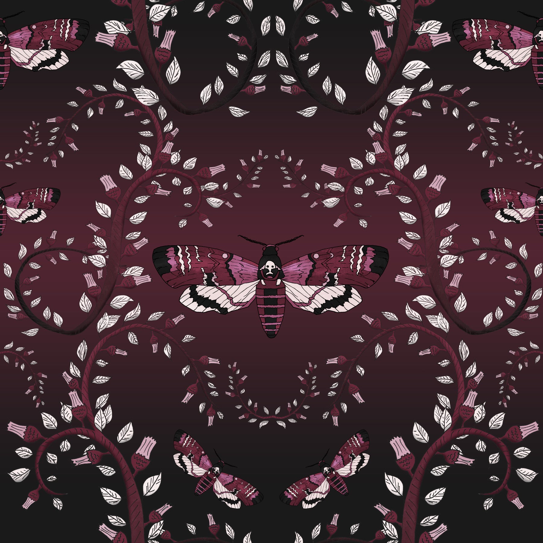 Crimson Moth Dance Wallpaper⁠