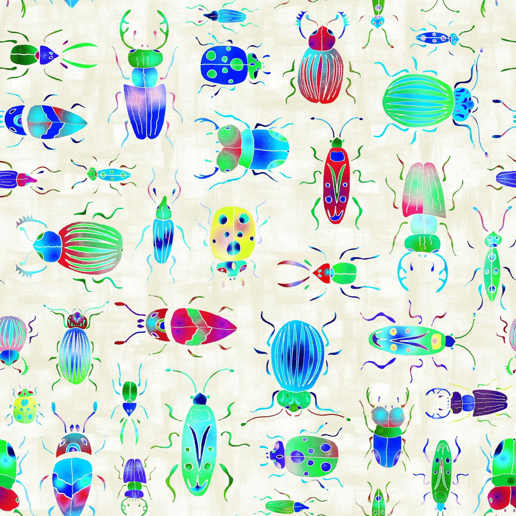 Colorful Bugs Blue Pearl Wallpaper⁠