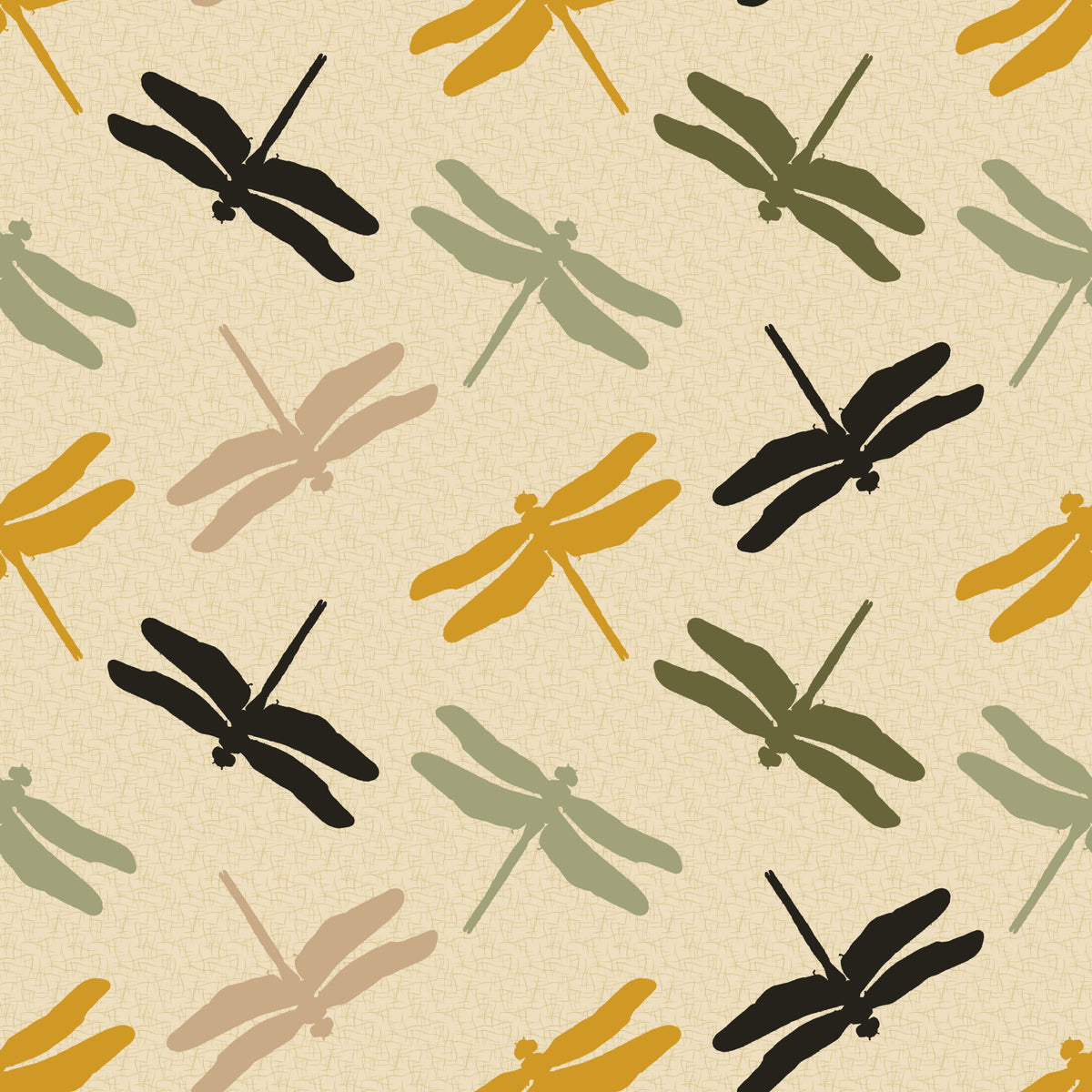 Dragonflies Flying Mustard Green Wallpaper⁠ in your room — zoomed