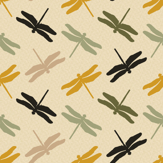 Dragonflies Flying Mustard Green Wallpaper⁠