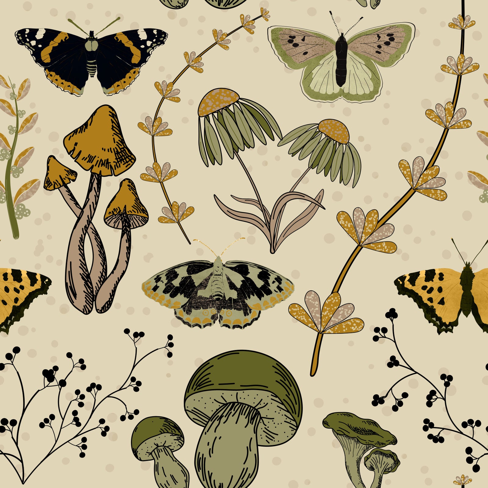 Wild Autumnal Meadow Wallpaper⁠