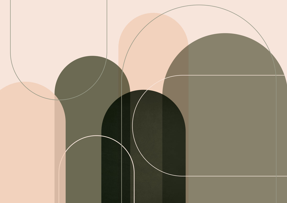 Mid-Century Modern Abstraction Wall Mural in your room — zoomed