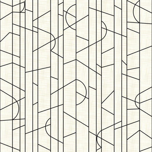 Elegant Lines Decor Black and White Wallpaper⁠