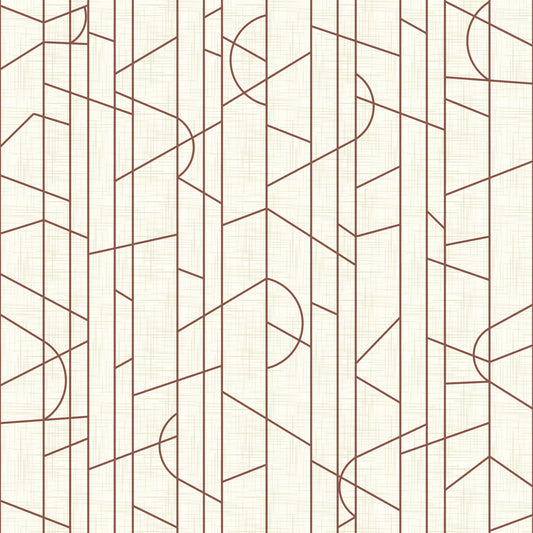 Elegant Lines Decor Bright Rust Wallpaper⁠