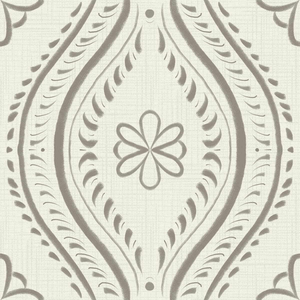 Faded Ogee Damask - Bright - Laurel Oak Wallpaper⁠
