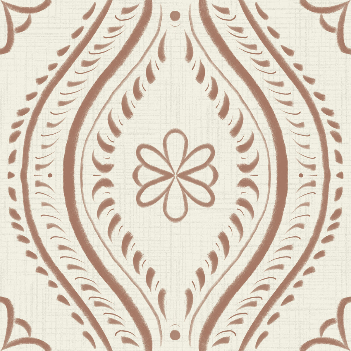 Faded Ogee Damask - Bright - Mocha Mousse Wallpaper⁠ in your room