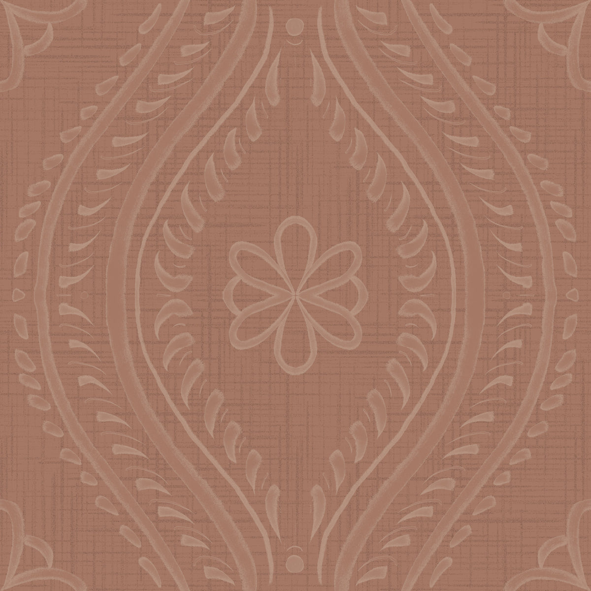 Faded Ogee Damask - Mocha Mousse Wallpaper⁠ in your room