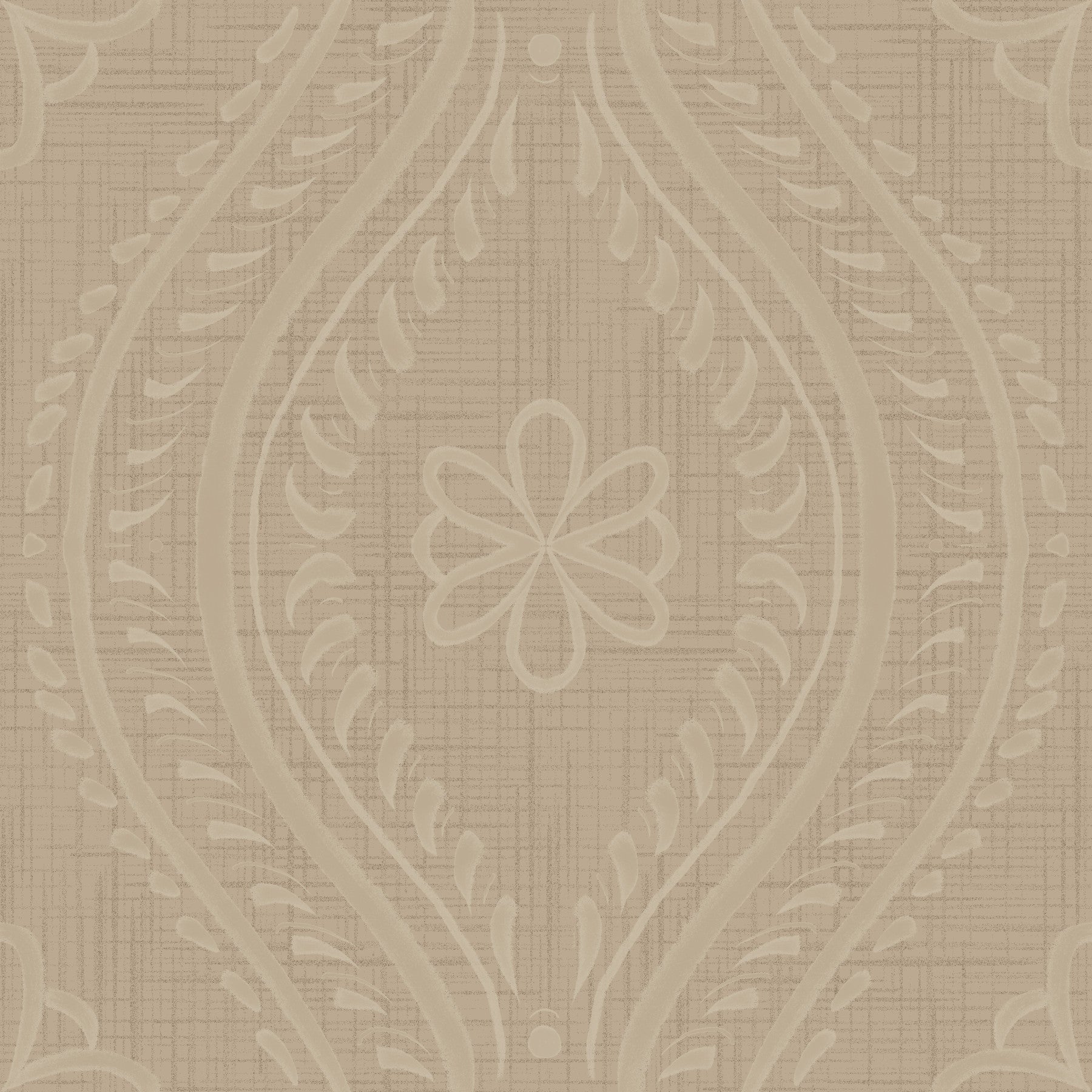 Faded Ogee Damask - Safari Wallpaper⁠ in your room — zoomed
