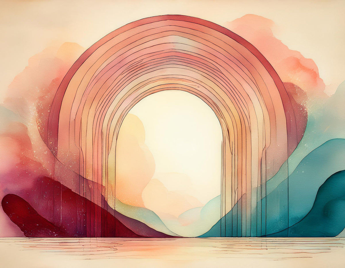 Rainbow Dream Portal Wall Mural in your room — zoomed