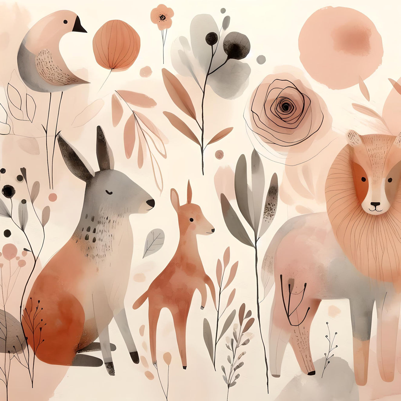 Whimsical Wild Things Wall Mural