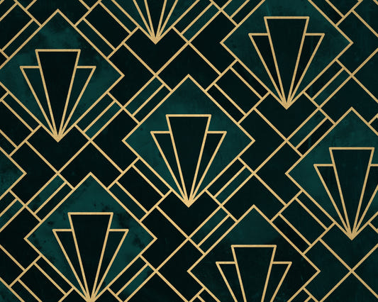 Emerald Art Deco Mosaic Wall Mural