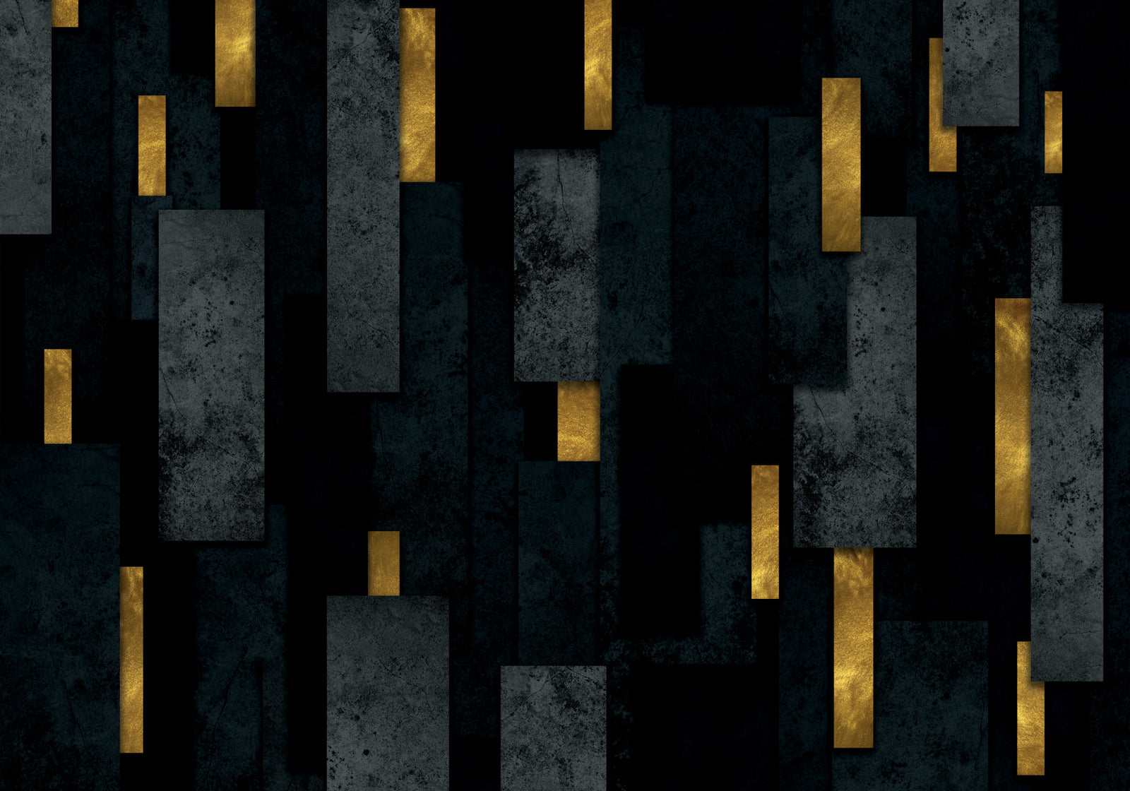 Black Urban Charcoal Spires Wall Mural