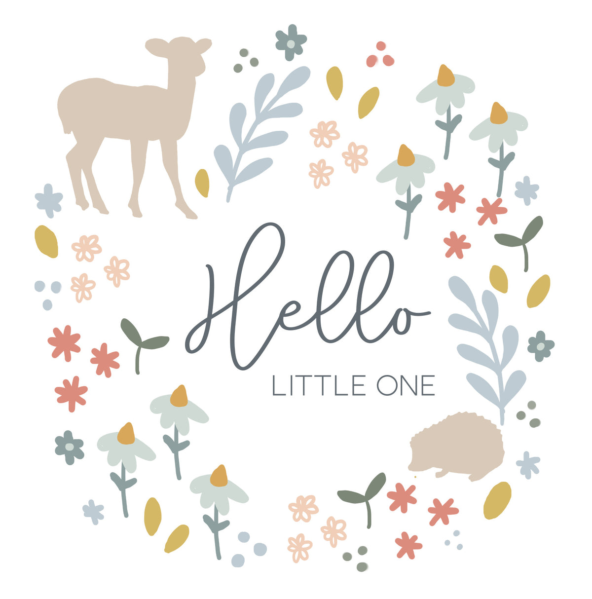 Whimsical Woodland Nursery Wall Mural in your room — zoomed