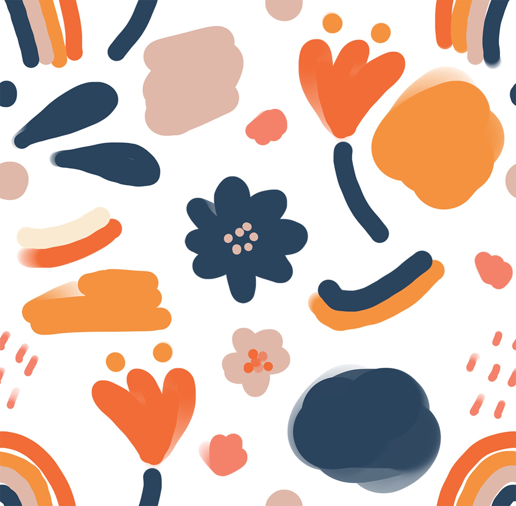 Bold Retro Floral Wallpaper⁠ in your room — zoomed