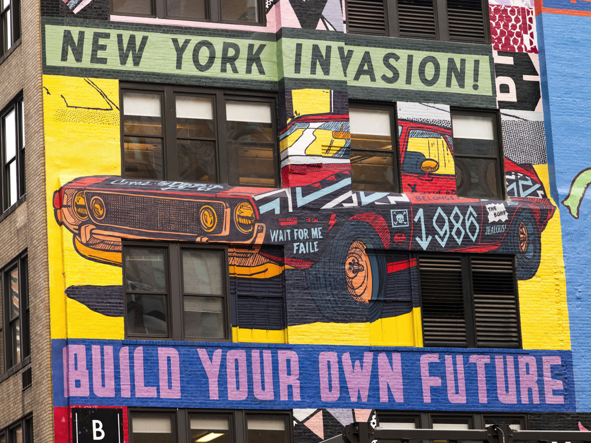 New York Invasion Wall Mural in your room — zoomed