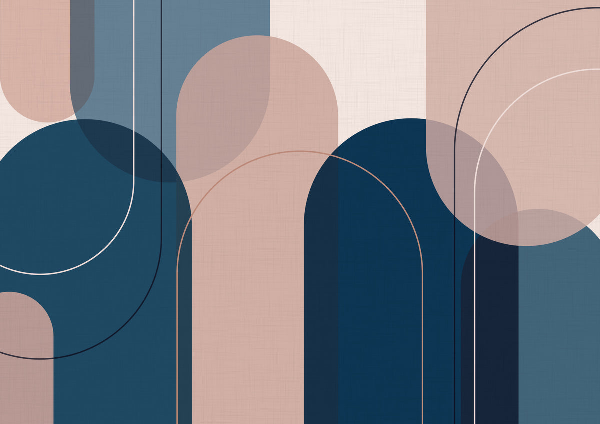 Serene Geometry Pink and Blue in your room