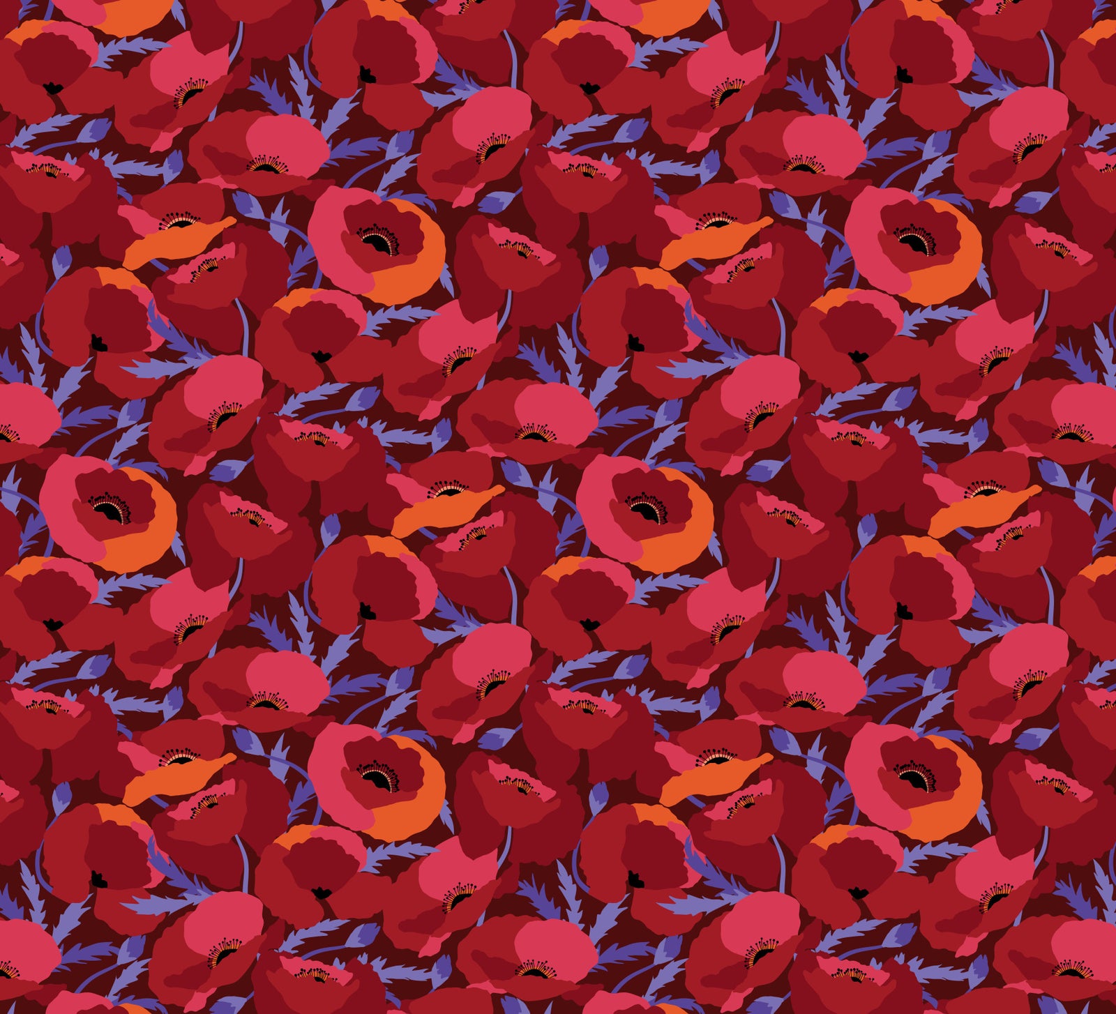 Crimson Poppy Bloom Wall Mural in your room