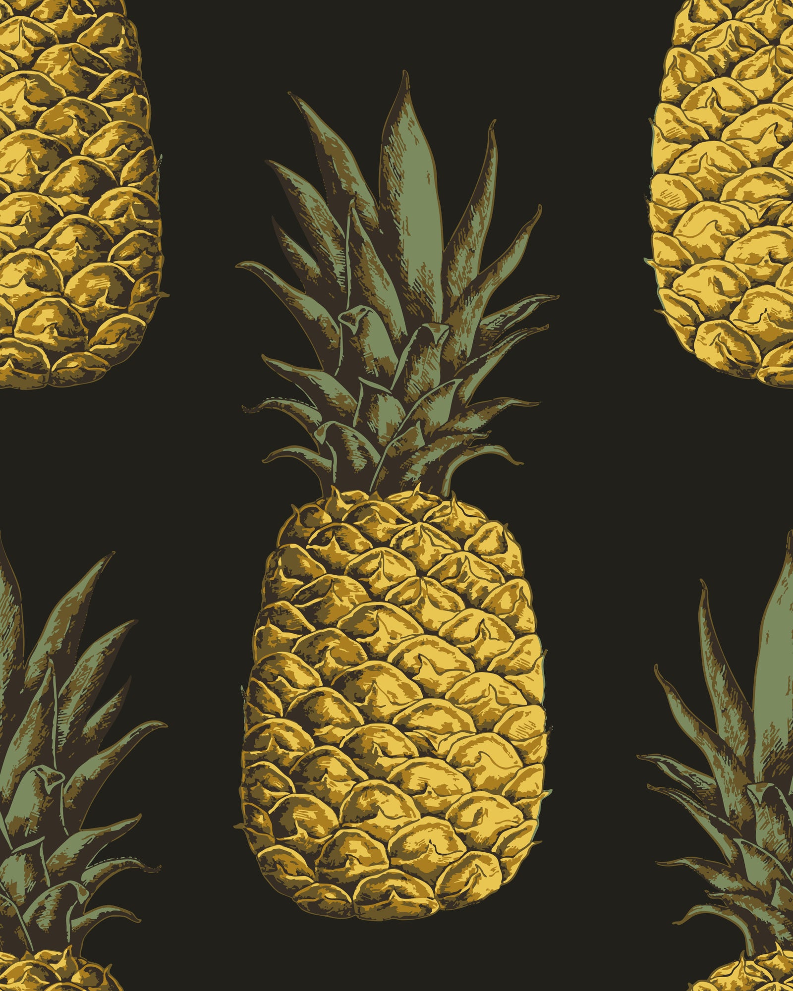 Golden Pineapples Wallpaper⁠ in your room