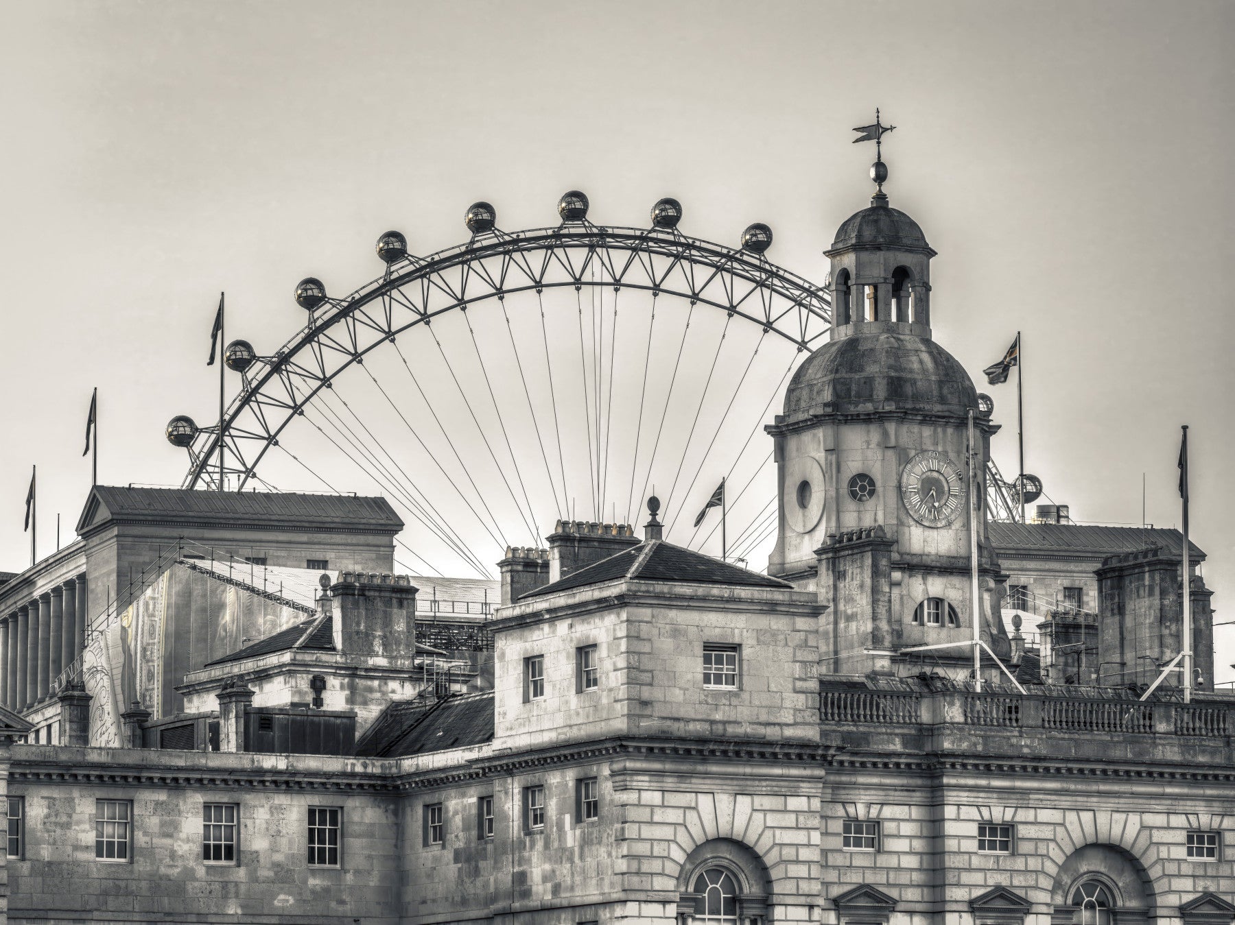 London Eye view with peel and stick wallpaper for wall.