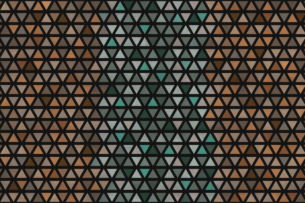 Earthy Tones Triangles Wall Mural in your room — zoomed