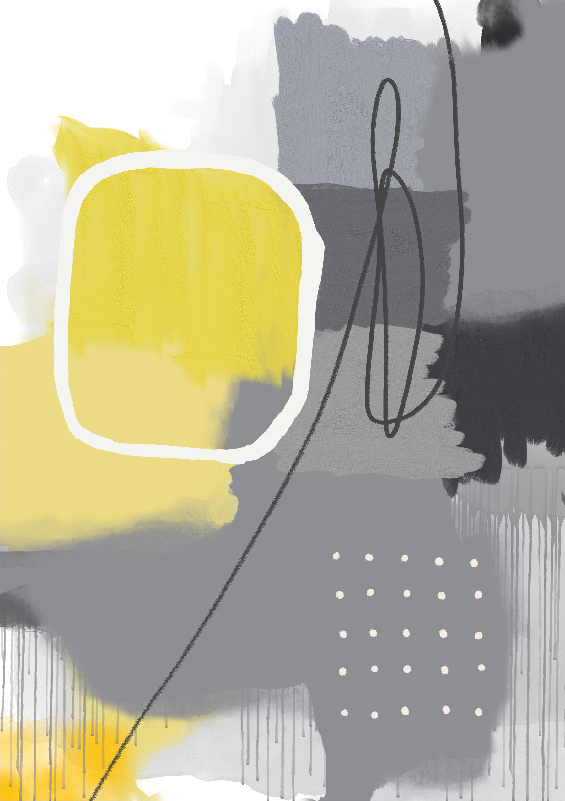 Urban Abstract Yellow Grey Wall Mural