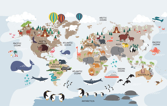 Around the World Animal Adventure Wall Mural