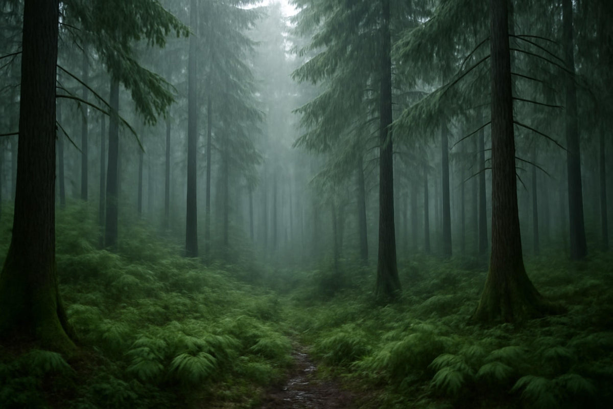 Foggy Wilderness  Wall Mural in your room — zoomed