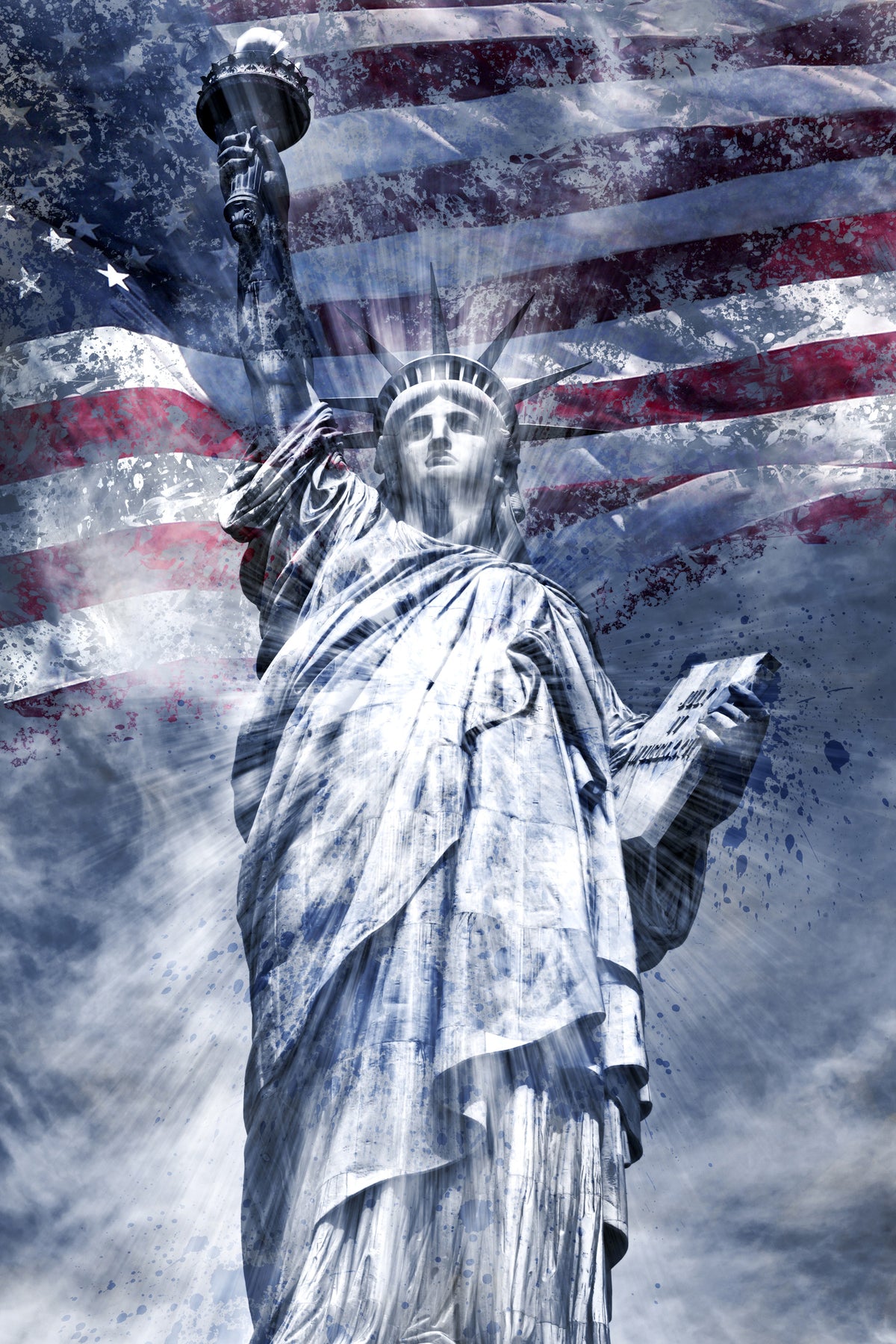 MODERN ART Statue of Liberty - blue Wall Mural in your room