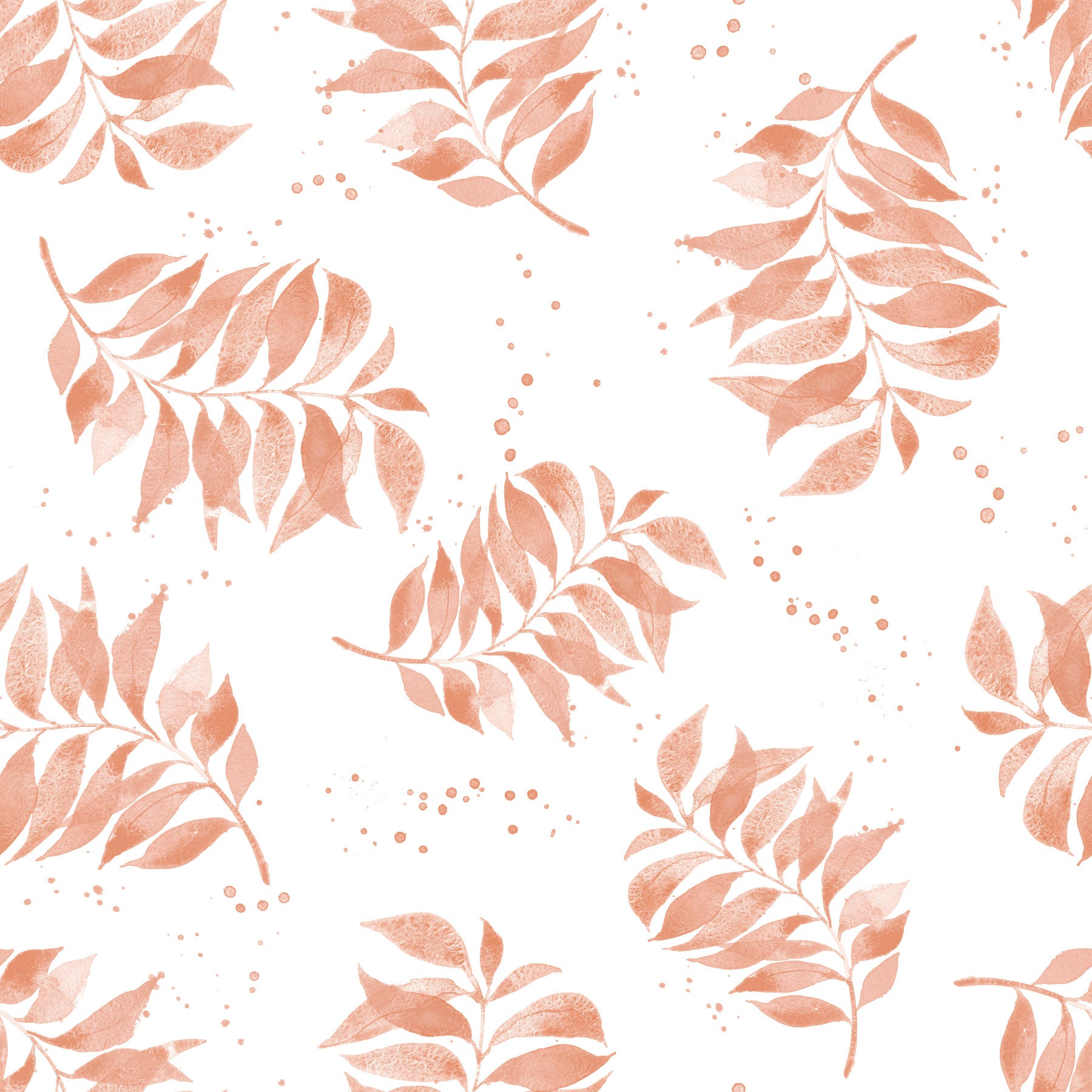 Textured watercolor palm leaf wallpaper in terracotta

